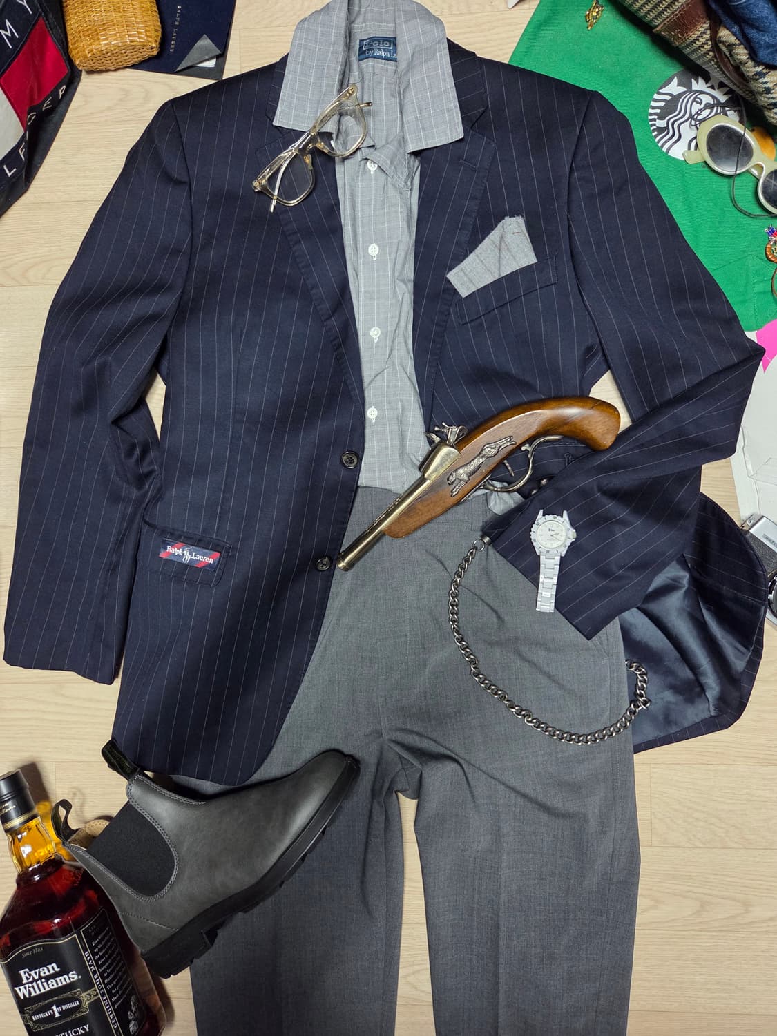 POLO RALPH LAUREN 수트 자켓 블레이저 네이비 상품이미지4