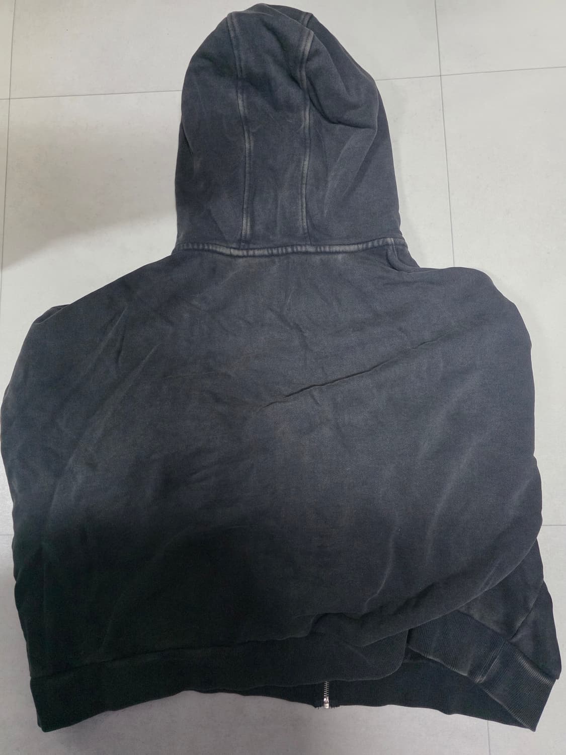 엔타이어스튜디오 풀 집 워시드 블랙  후드 후디 M사이즈 상품이미지3