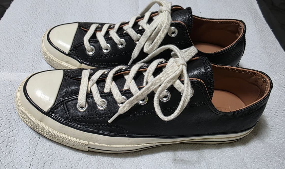 [250] 컨버스 척 70 로우 레더 블랙 (소가죽) 상품이미지4