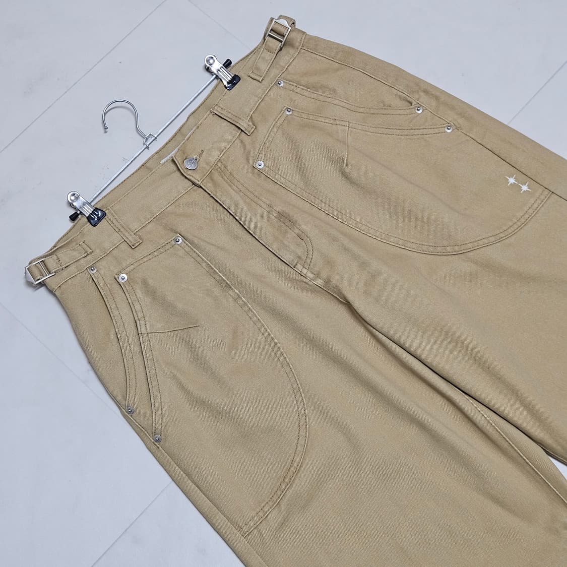 L 엑스톤즈 리온 와이드 코튼 팬츠 베이지 상품이미지2