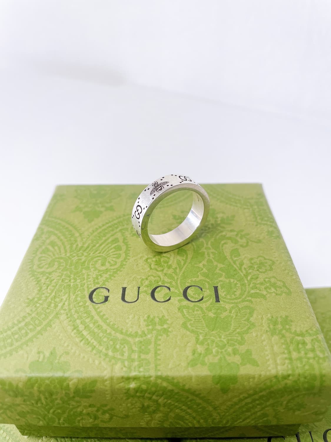 (정품/새상품) GUCCI 구찌 공용 인그레빙 GG 실버링 반지 상품이미지3