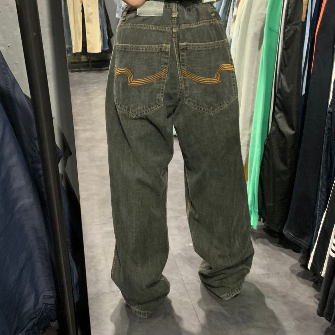 [IM] vtg 워싱 힙합 데님 팬츠 다크브라운 상품이미지4