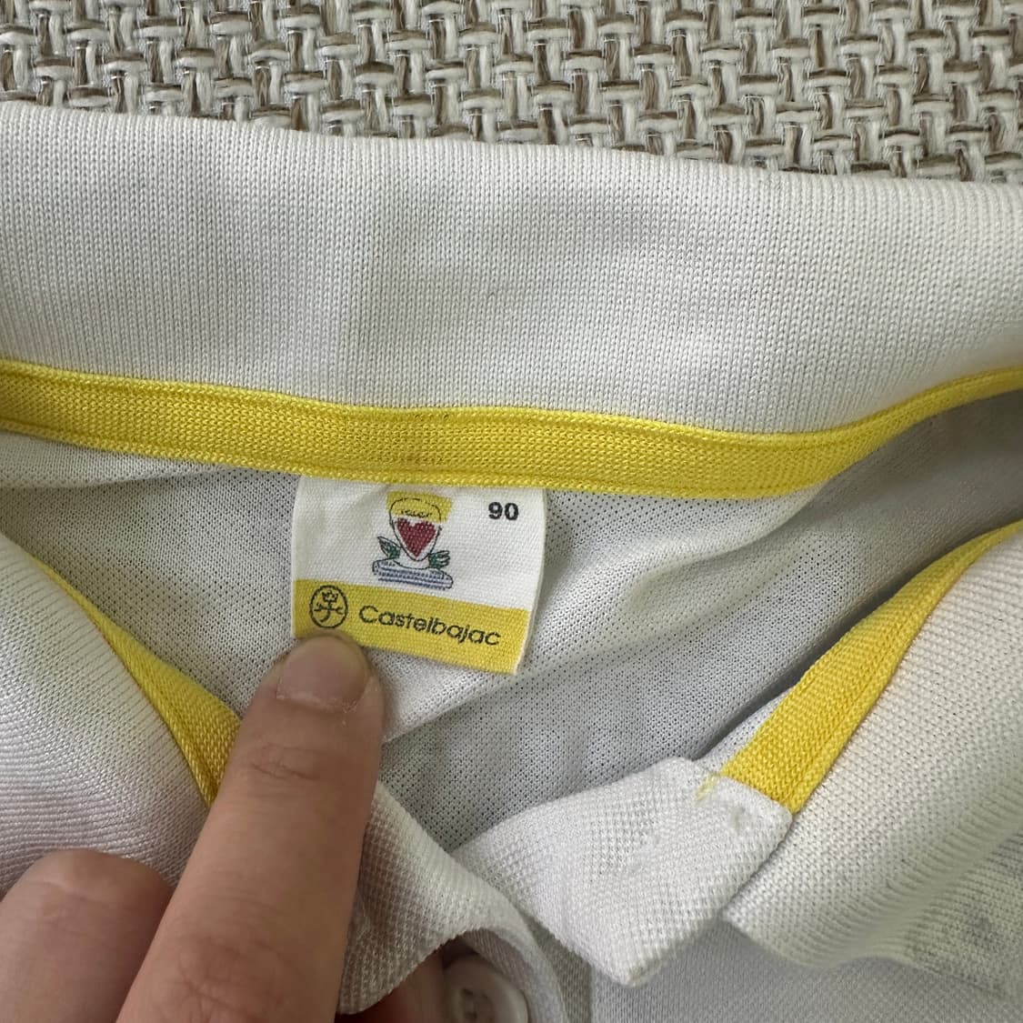 90 까스텔바작 자수 화이트 카라 반팔티 0416D 상품이미지2