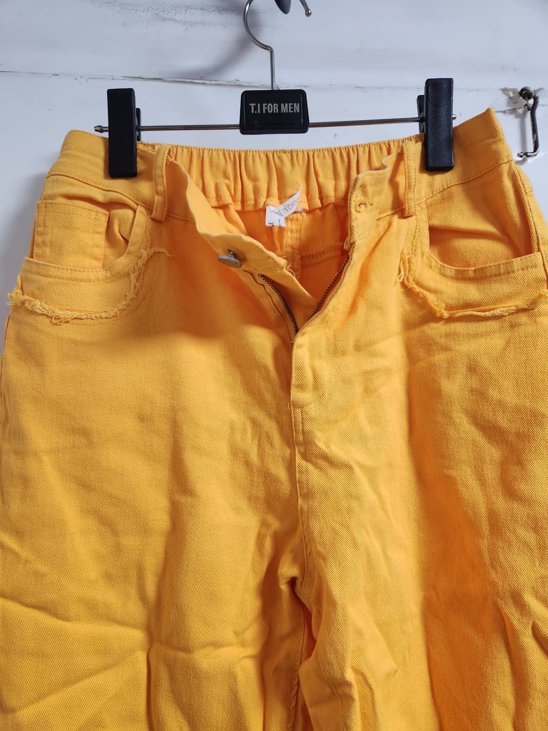 미사용)노란색 배기핏 면바지 F(~32) 상품이미지4