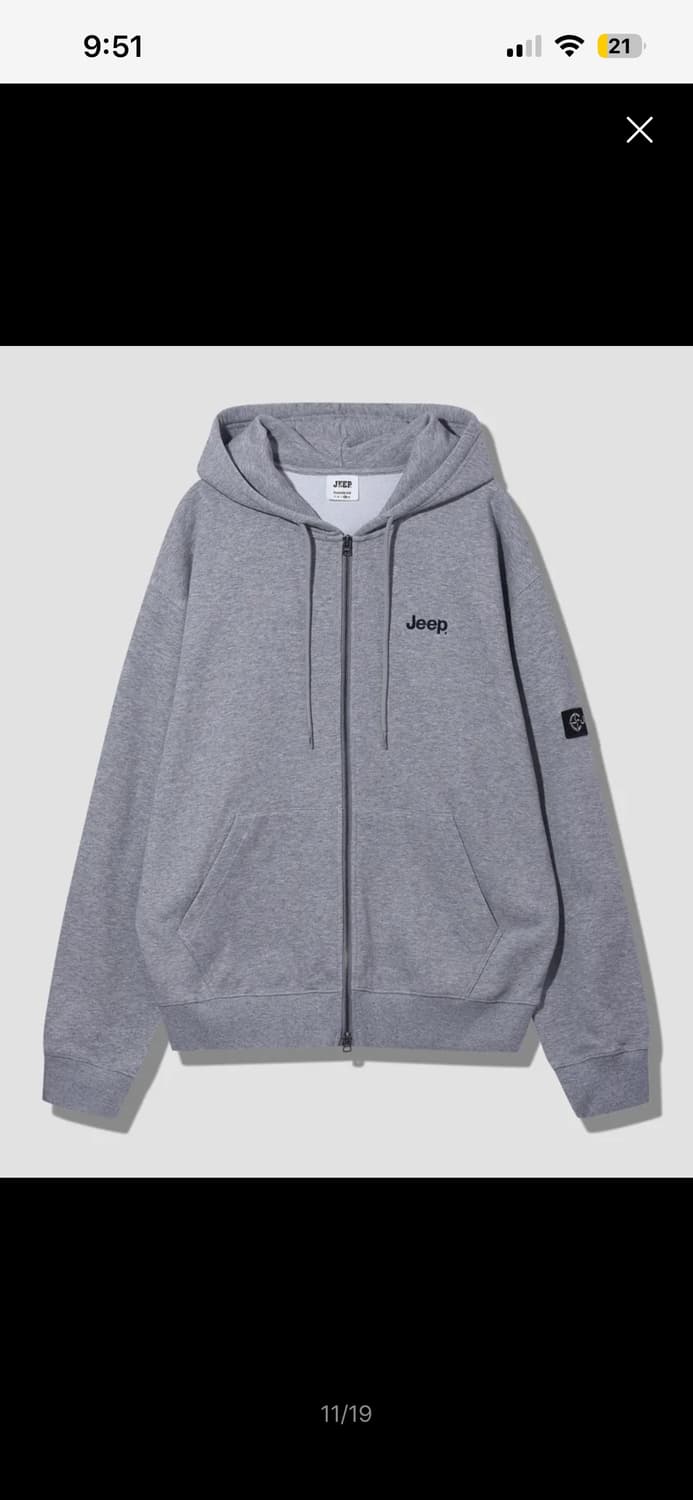 2WAY 오버핏 스몰 지프 후드집업 (JR5TZU051MG) 상품이미지1