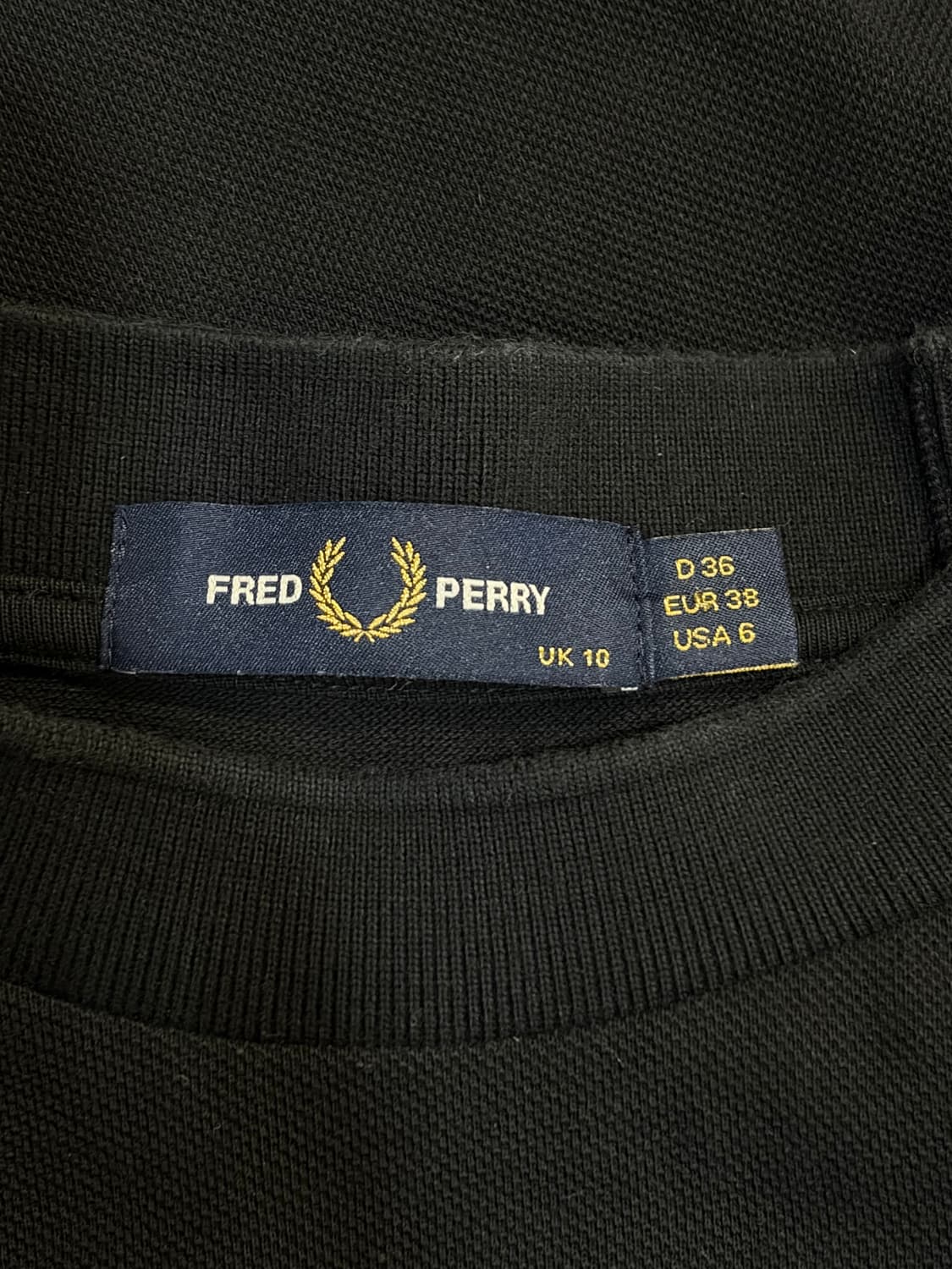 [EUR38/S~M] 프레드페리 트윈팁 크루넥 피케 티셔츠 블랙 4.5 상품이미지5