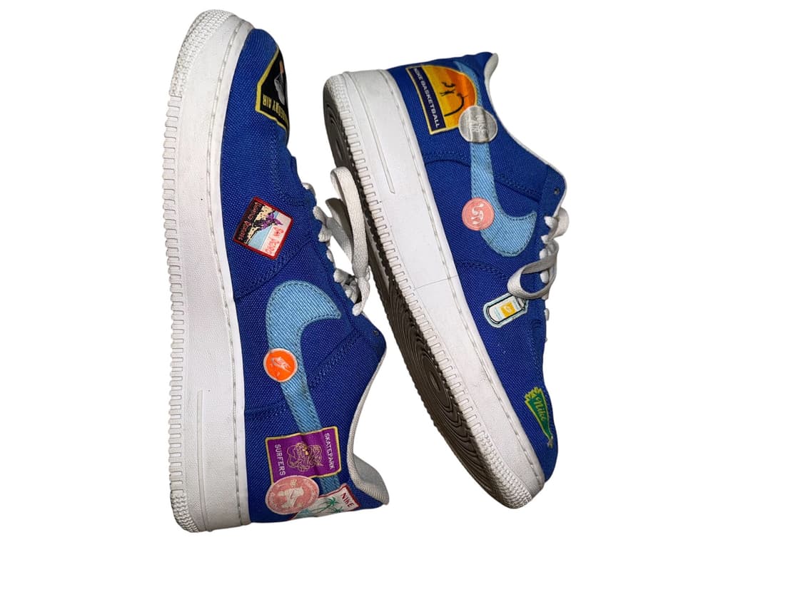 나이키 GS 에어포스1 로우 패치드 업 로스앤젤레스 레이서블루 상품이미지2