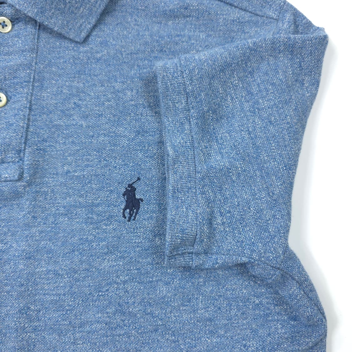 폴로 랄프로렌 클래식핏 코튼 반팔카라티 블루 (S) 상품이미지3