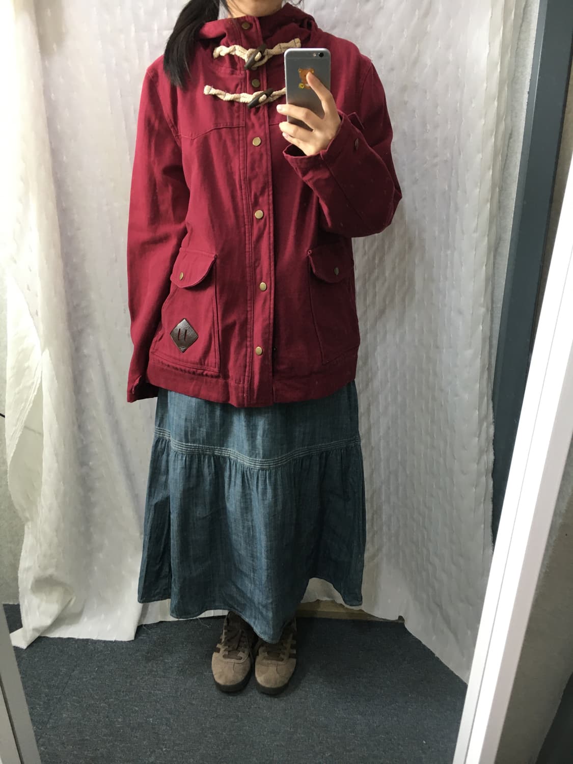 레드 코튼 후드 자켓  상품이미지4