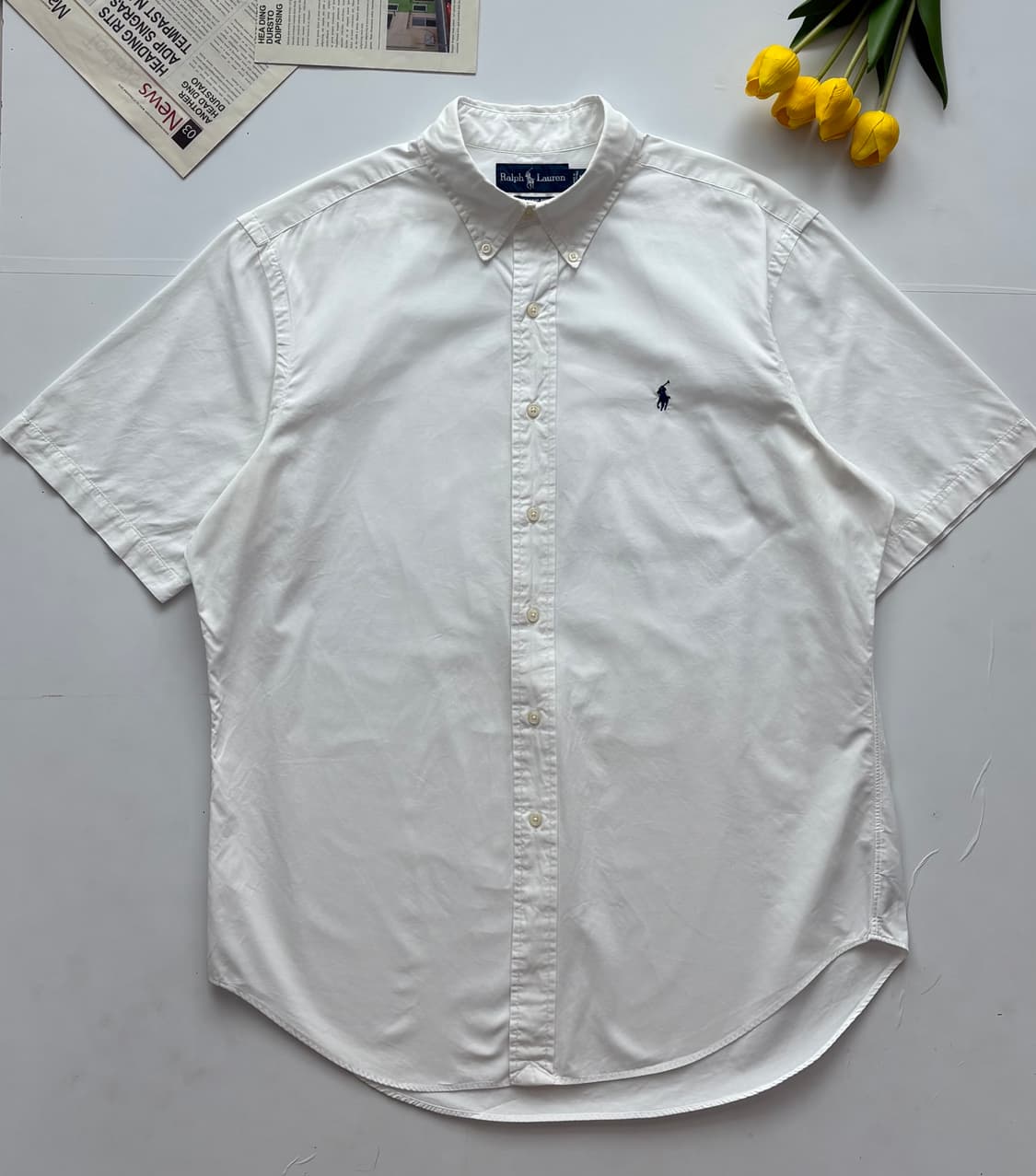 Polo 폴로랄프로렌 화이트 반팔 셔츠 상품이미지2