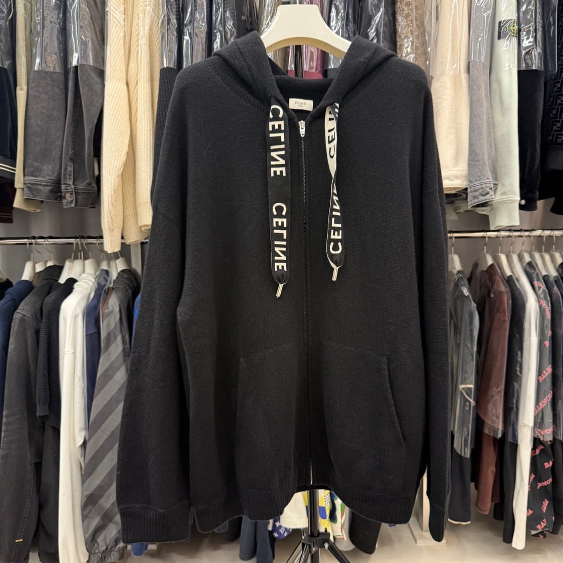[리오브전포점] 셀린느 오버 스트링 캐시미어 울 후드집업 상품이미지1