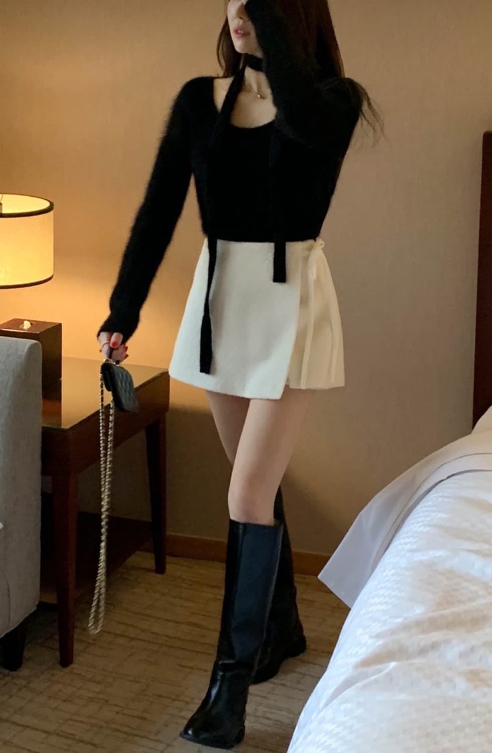 미엘 부클 울 랩 스커트 치마바지 상품이미지2