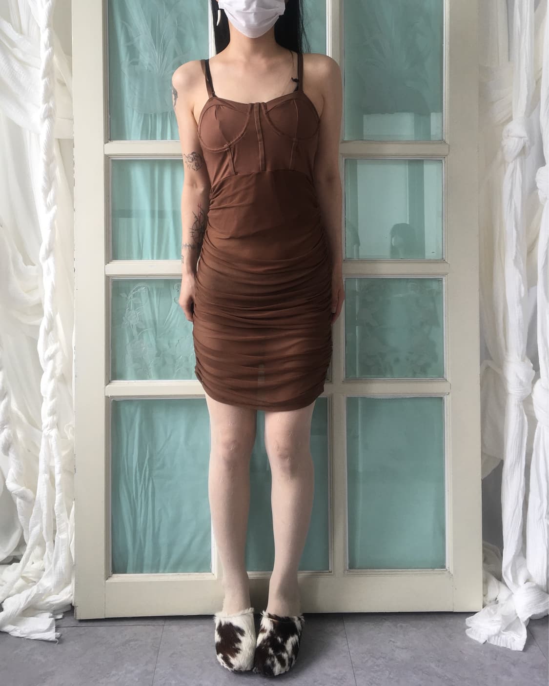 Side shirring point sleeveless onepiece 상품이미지7