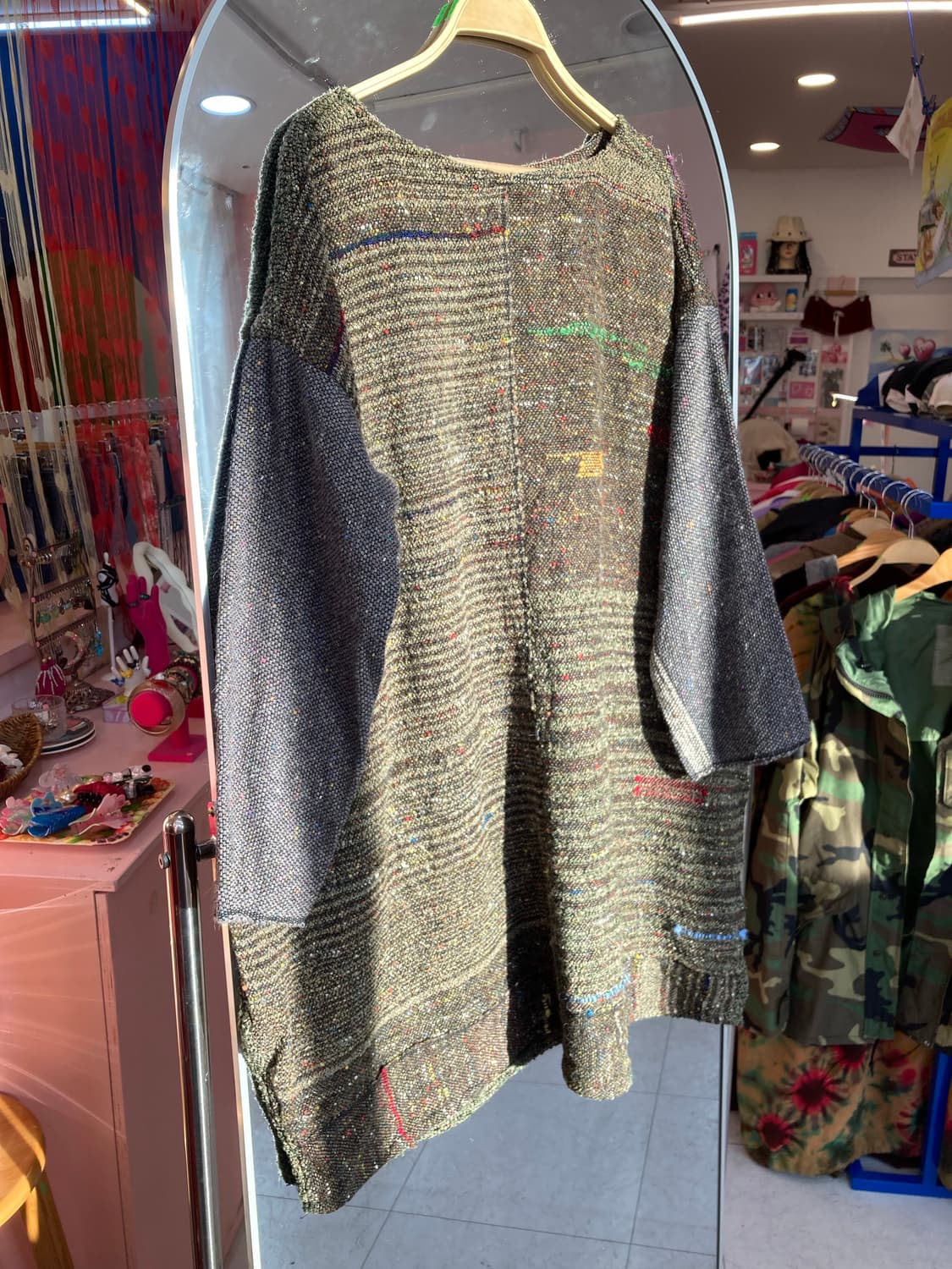 그런지 카키 니트 원피스 상품이미지1