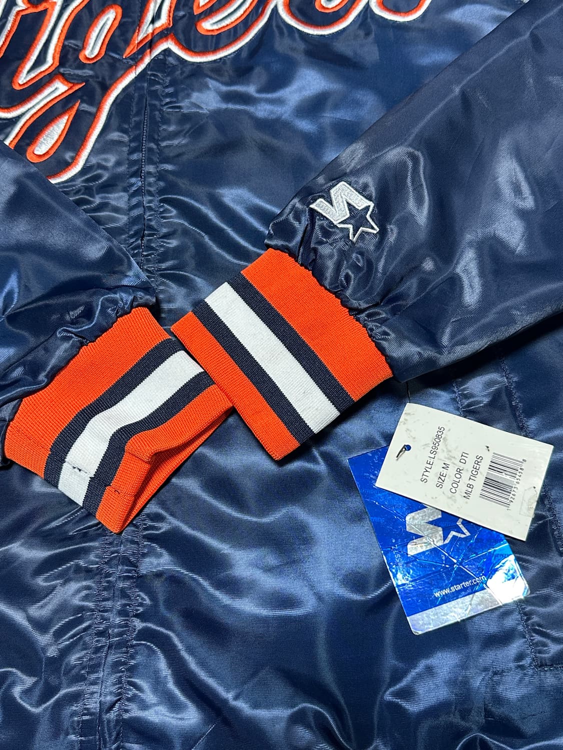 90s STARTER 디트로이트 타이거즈 새틴 풀집업 자켓 상품이미지5