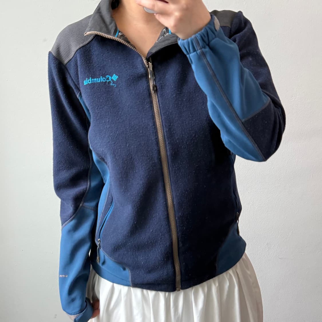 [M] 컬럼비아 네이비 플리스 집업 상품이미지1