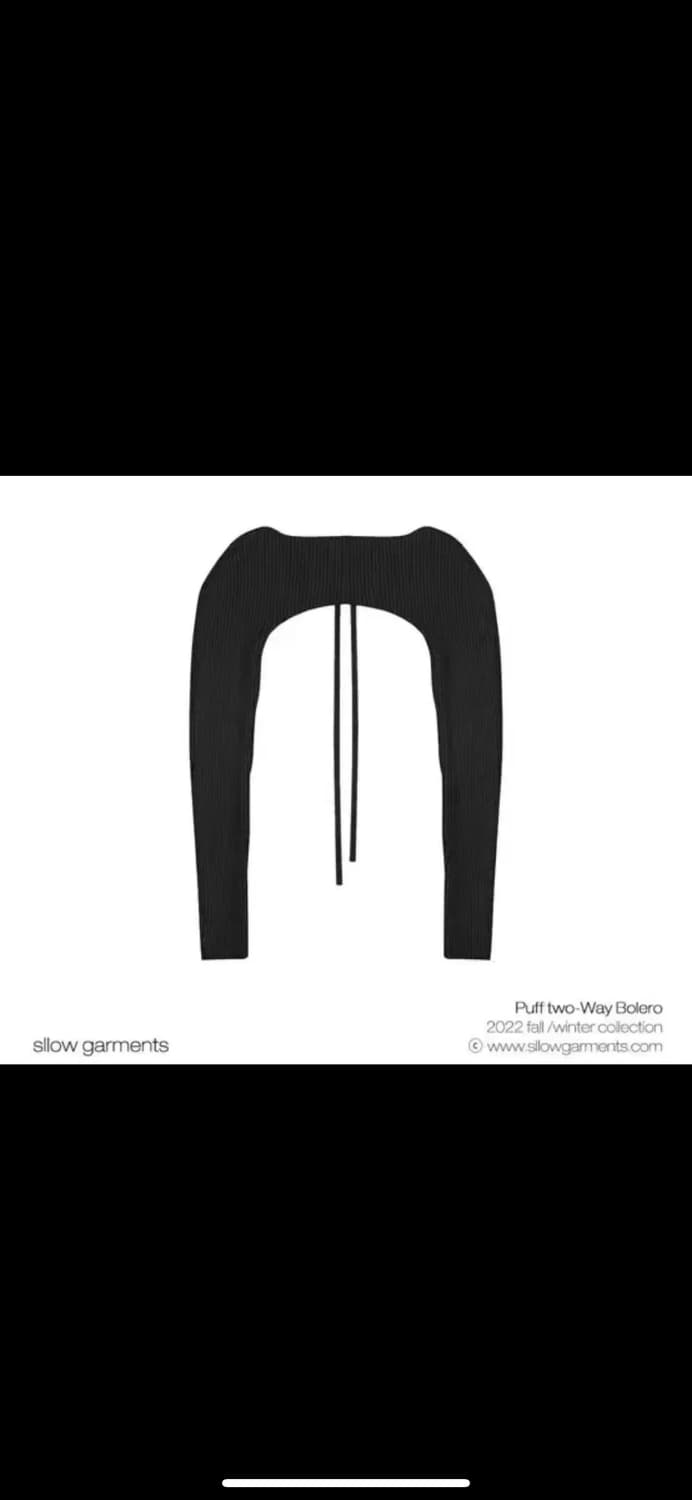 슬로우가먼츠 퍼프 투웨이 볼레로 블랙 상품이미지3