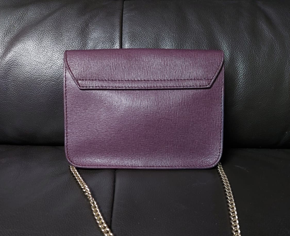 FURLA Julia 체인 퍼플 사피아노 레더 미니 크로스바디 백/숄더백 상품이미지3