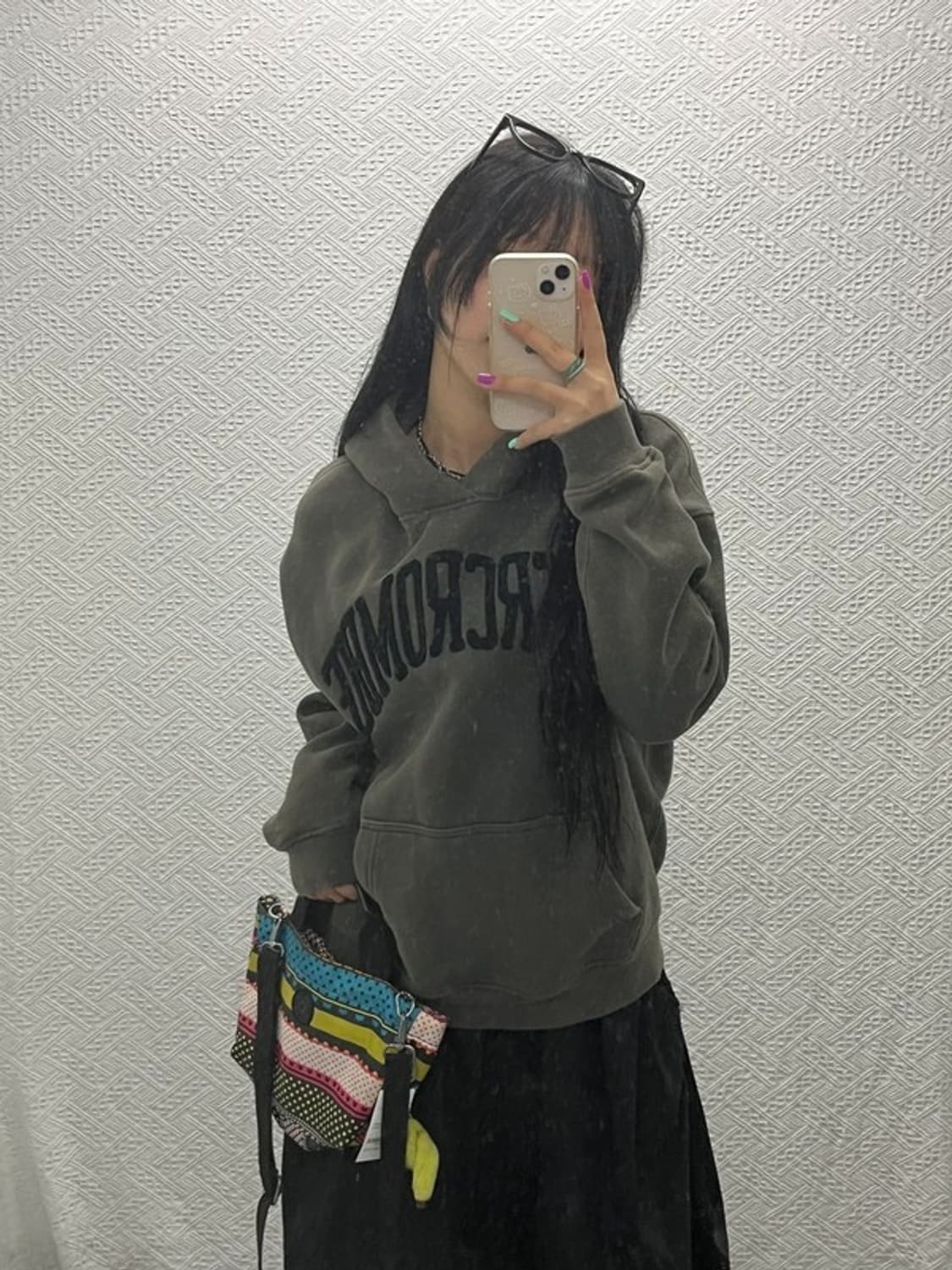 아베크롬비 올드스쿨 로고플레이 오버핏 기모 후드티 S C06806 상품이미지1