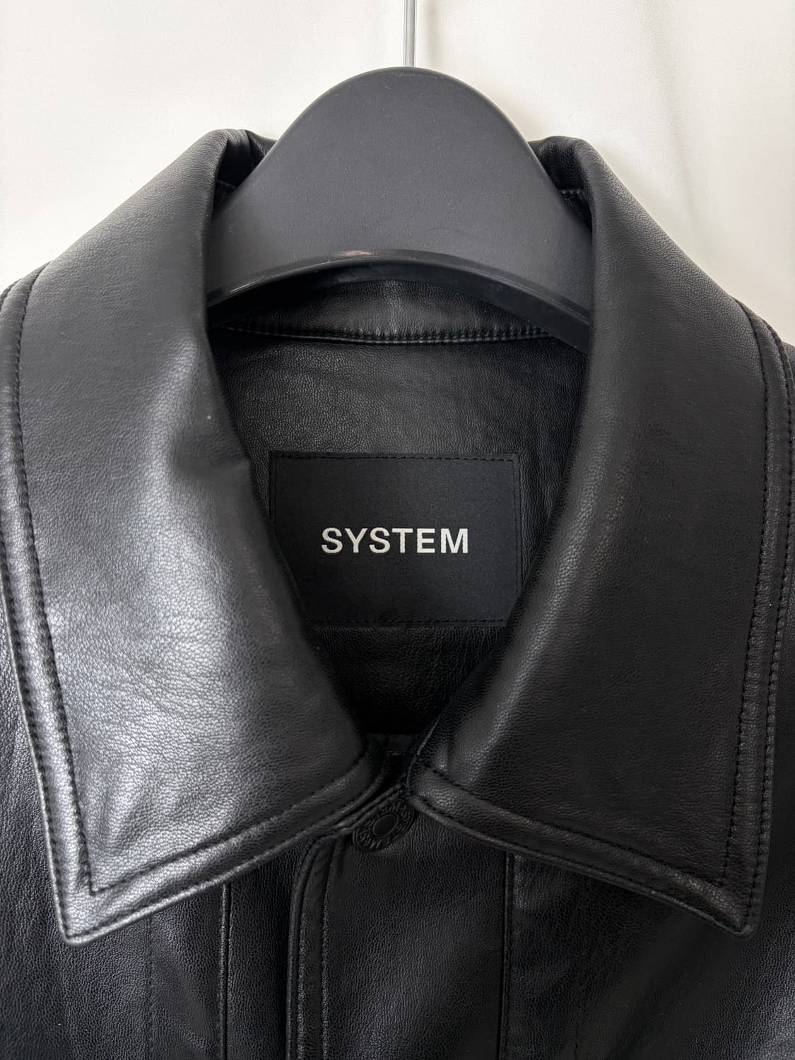 a78) 시스템 SYSTEM 블랙 레더자켓 상품이미지4