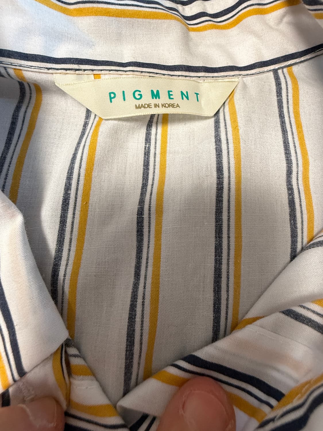 피그먼트 옐로우 스트라이프 셔츠 FREE 상품이미지2