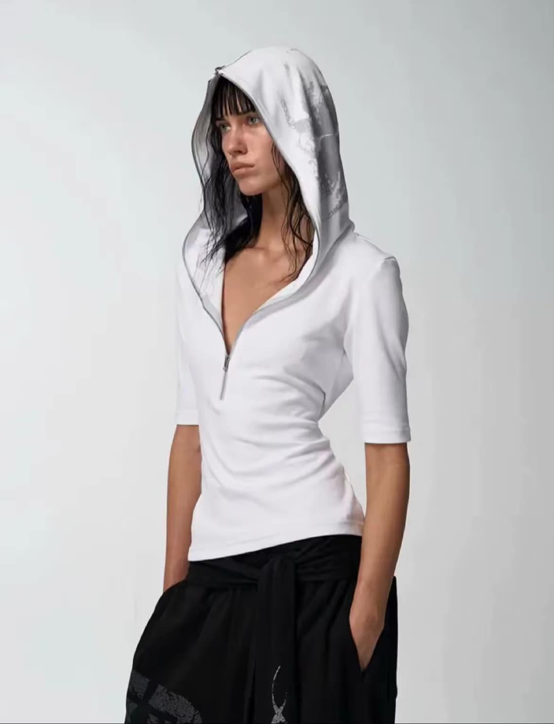 noEmosen Slim fit hooded mid sleeve 상품이미지3