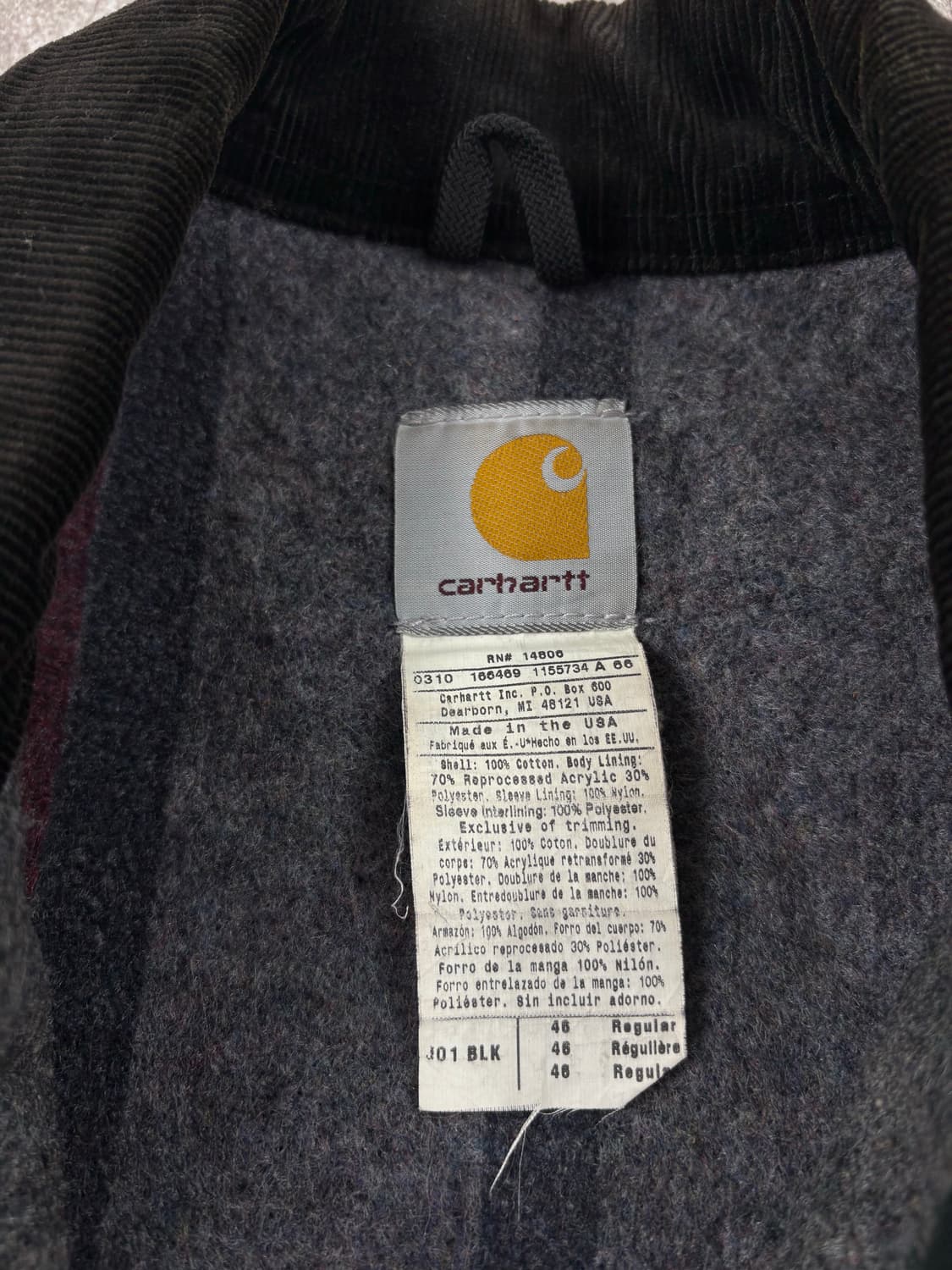 Carhartt j01 Black Regular Detroit Jacke 상품이미지4