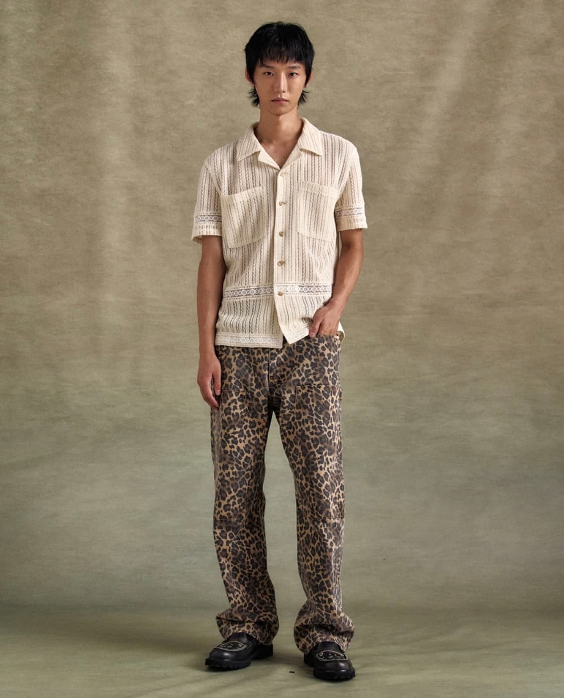 앤더슨벨 레오파드 카펜터 데님 팬츠 apa812m(BEIGE) 30사이즈 상품이미지3