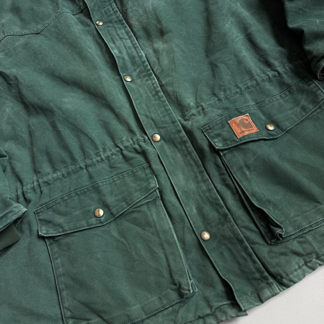 칼하트 헤비 덕 초어 페이드 워싱 워크자켓 그린 상품이미지5