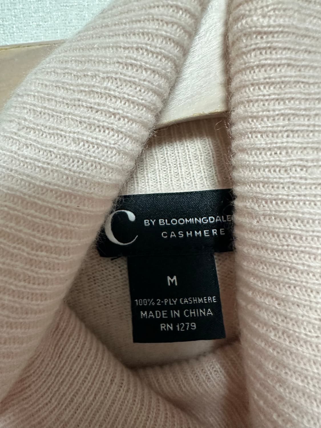 캐시미어100 연핑크 터틀니트 상품이미지4