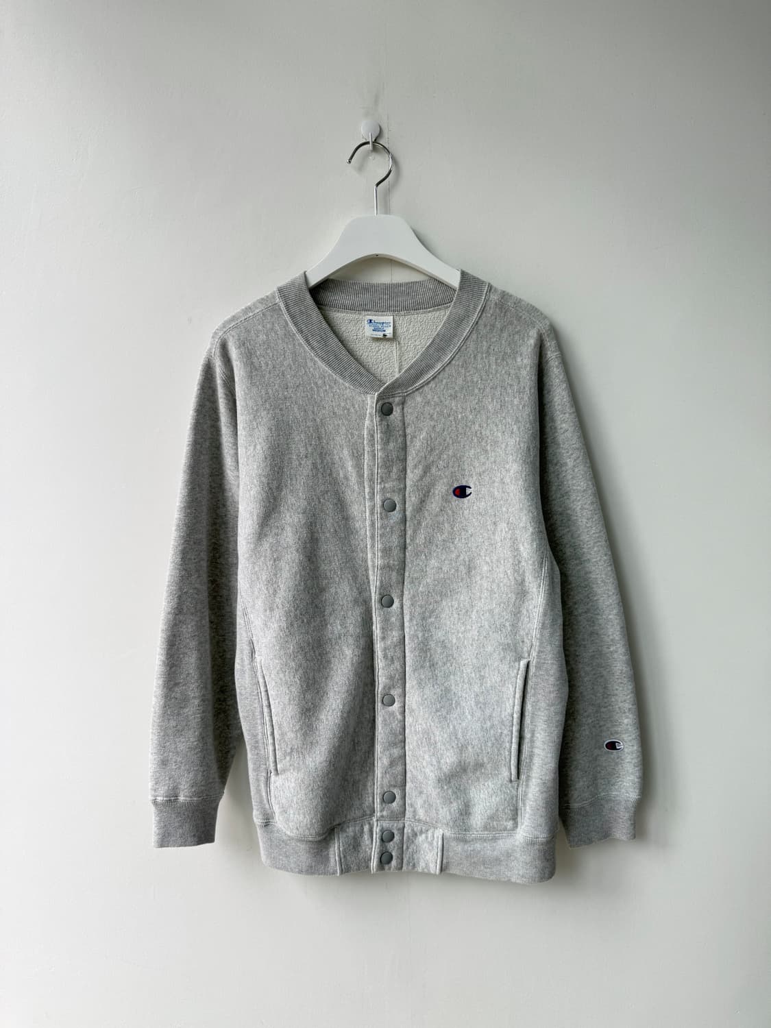 챔피온 그레이 코튼 바시티 자켓 베이스볼 자켓 상품이미지5