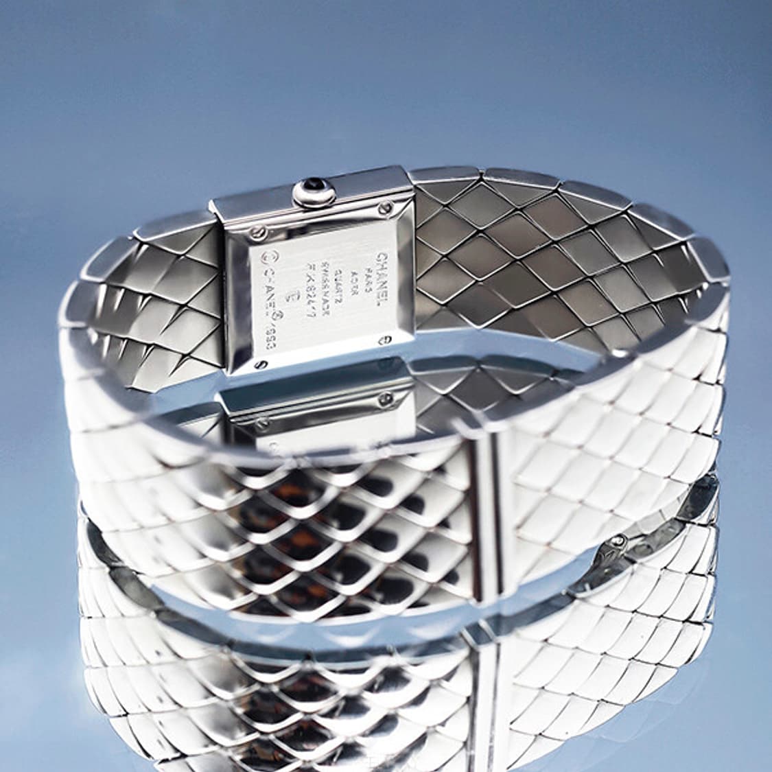 샤넬 블랙 퀼팅 다이얼 최고급 빅다이아 여성 스틸 시계 상품이미지4