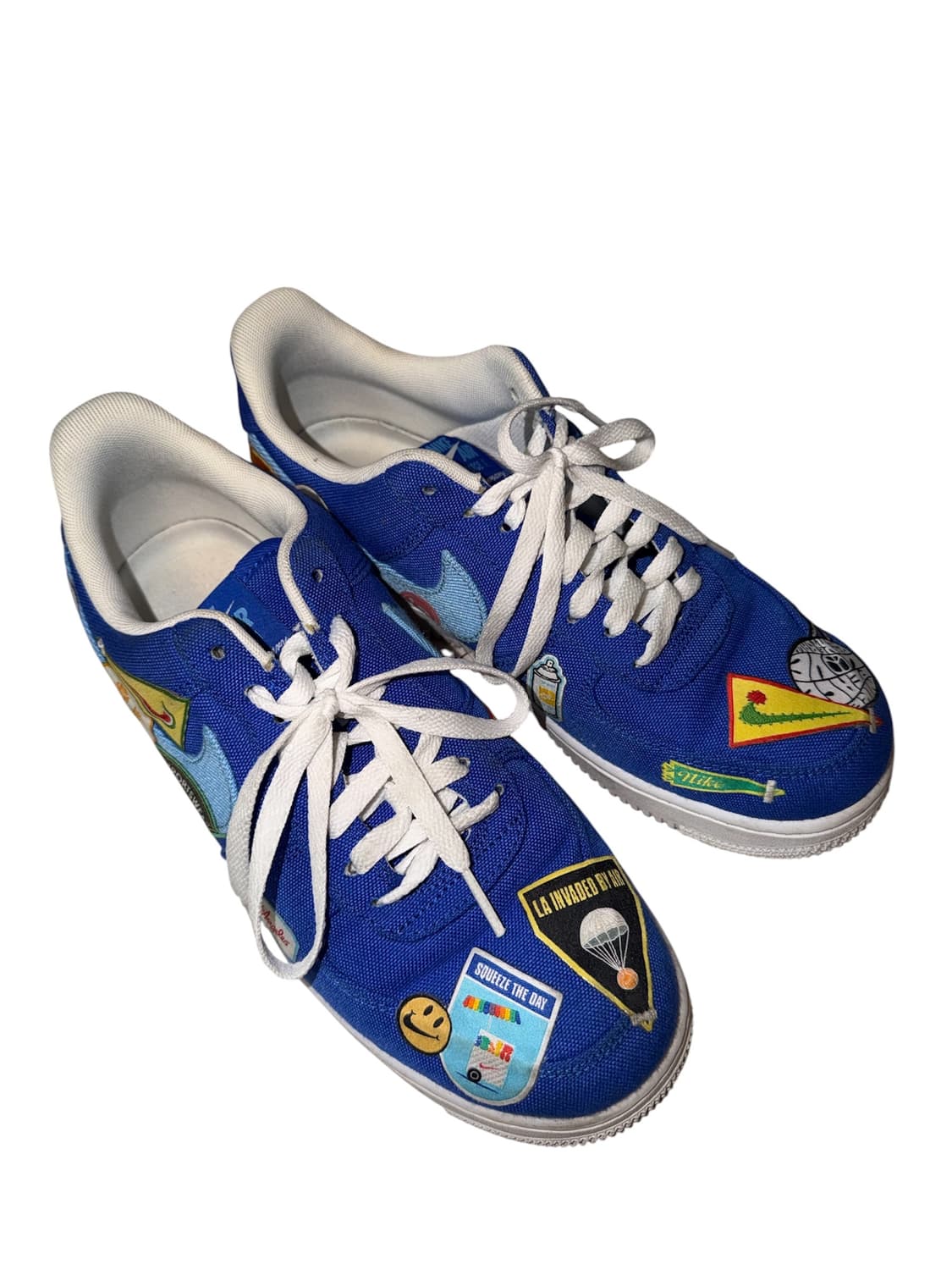 나이키 GS 에어포스1 로우 패치드 업 로스앤젤레스 레이서블루 상품이미지1