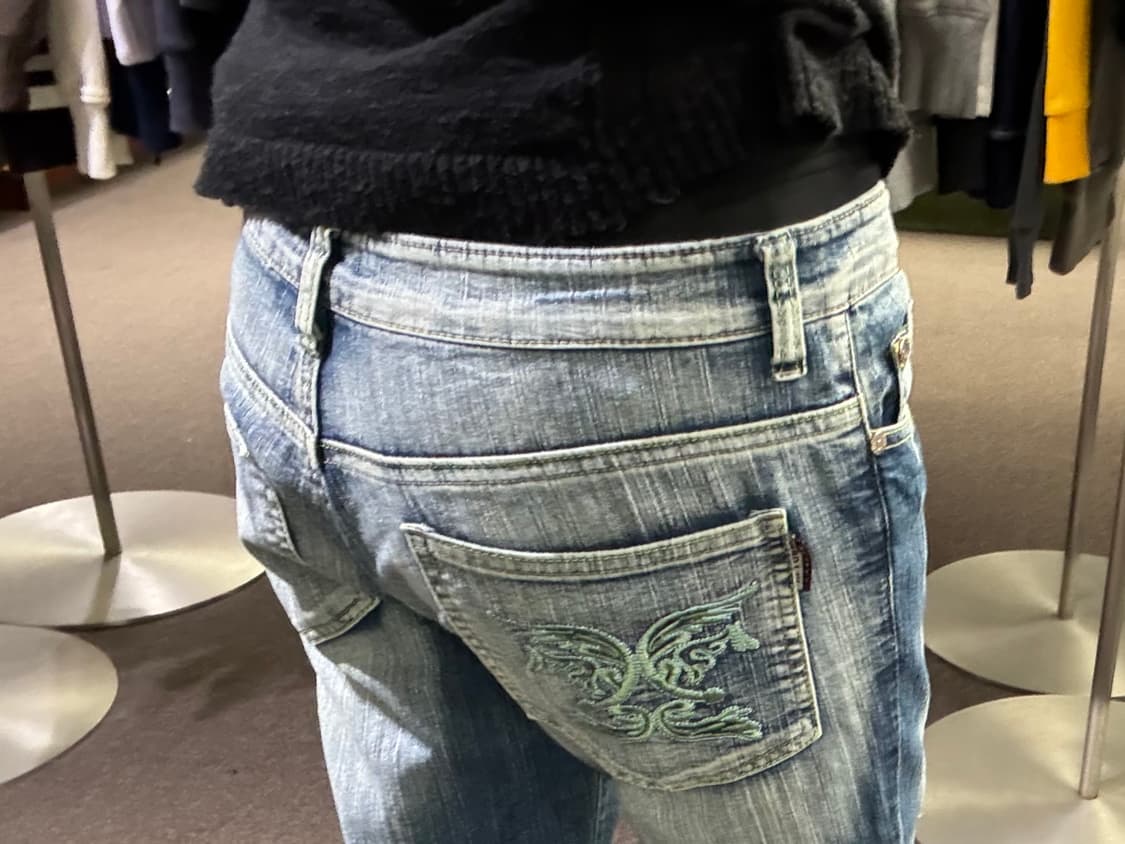 29)Japanese vintage 여성 자수 부츠컷 팬츠 상품이미지3