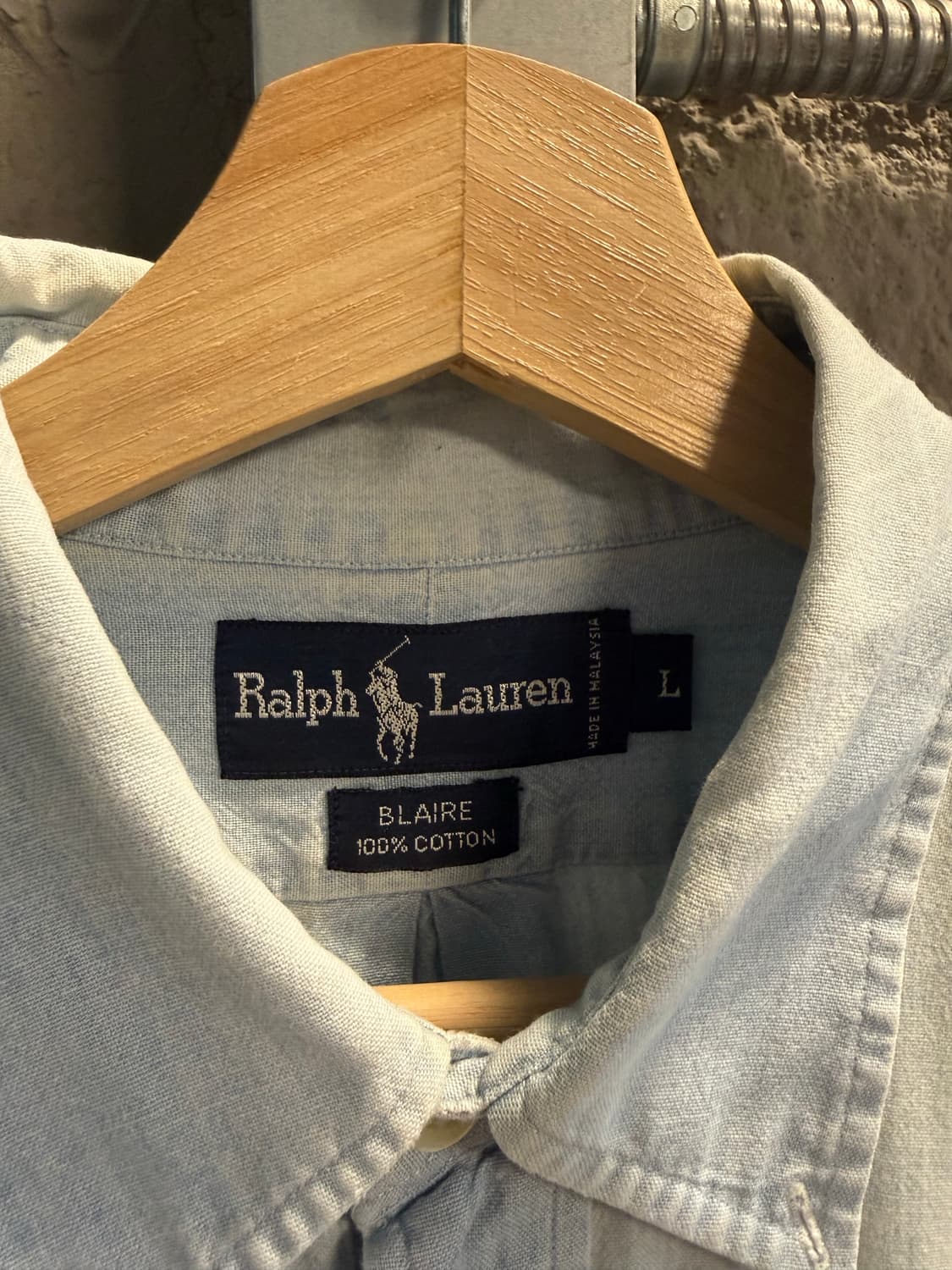 L 폴로랄프로렌 POLO 블레어 반팔 셔츠 연청 상품이미지5