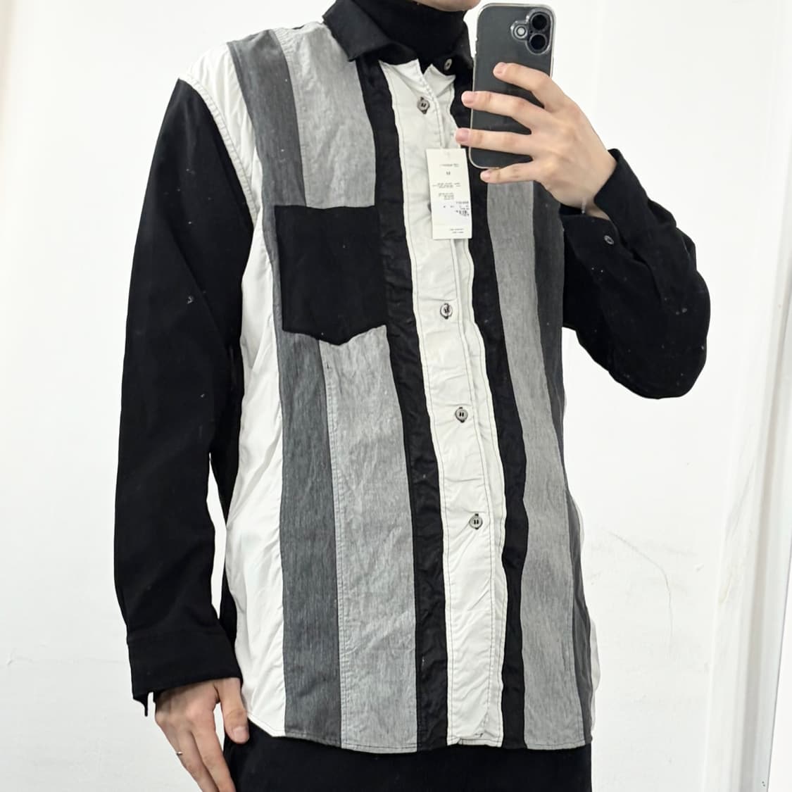 (데드스탁) 꼼데가르송 셔츠 패치워크 셔츠 상품이미지2