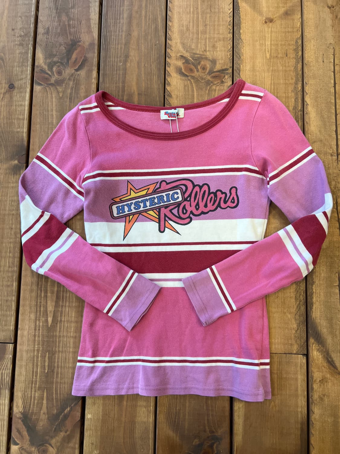 히스테릭글래머 빅로고 핑크 스트라이프 롱슬리브 상품이미지6