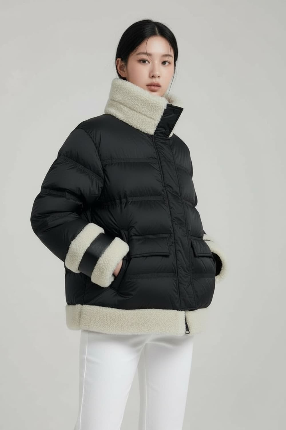 Castrelbajac 까스텔바작 레더 퍼 후드 패딩 M 상품이미지1