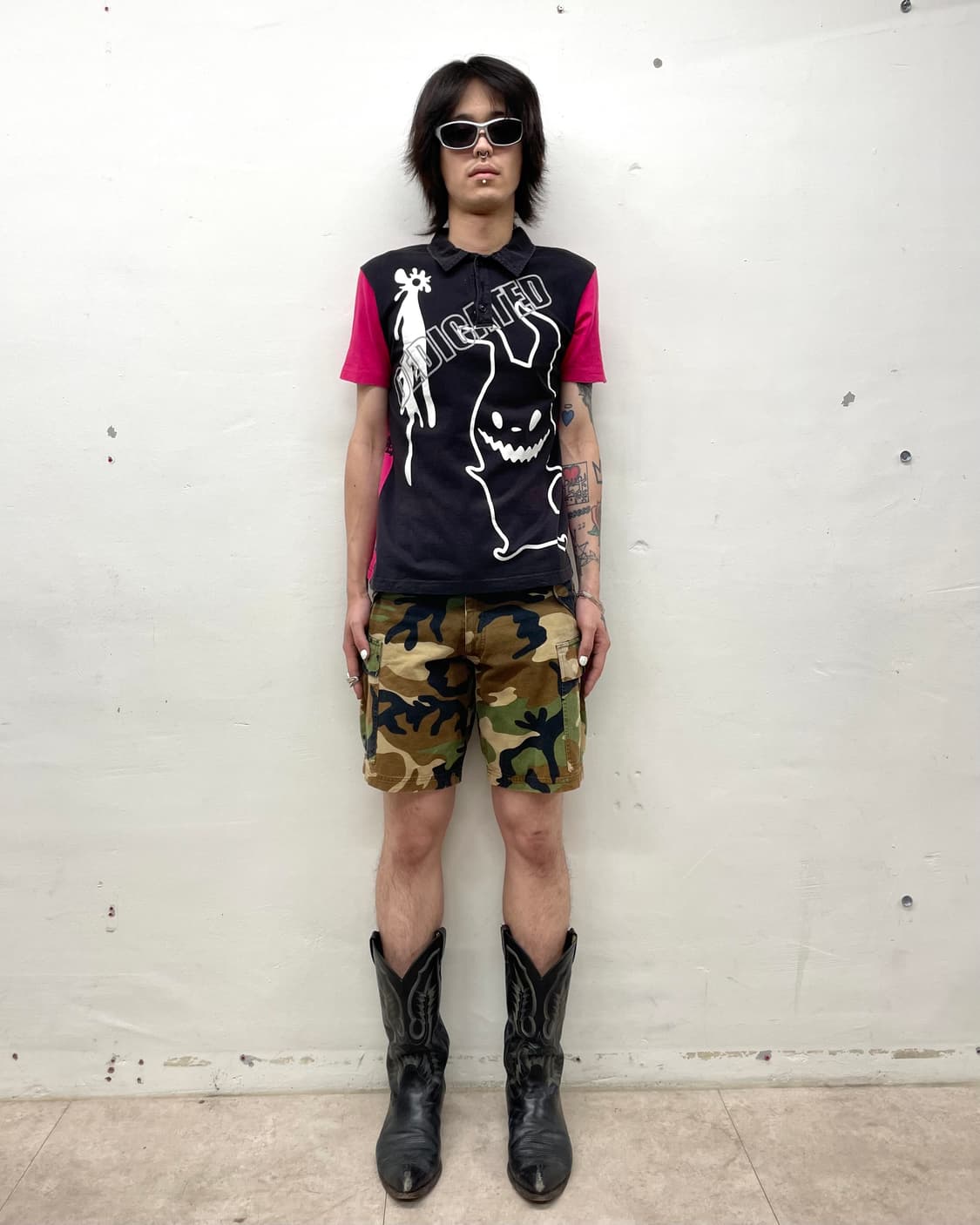 Ghost Dark Pink Skull T-Shirt 상품이미지5
