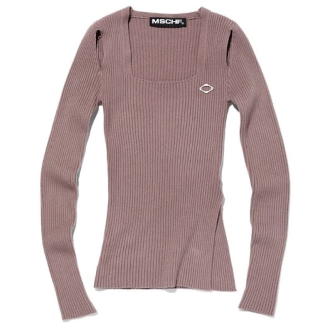 미스치프 스퀘어넥 니트탑 로즈브라운 상품이미지1