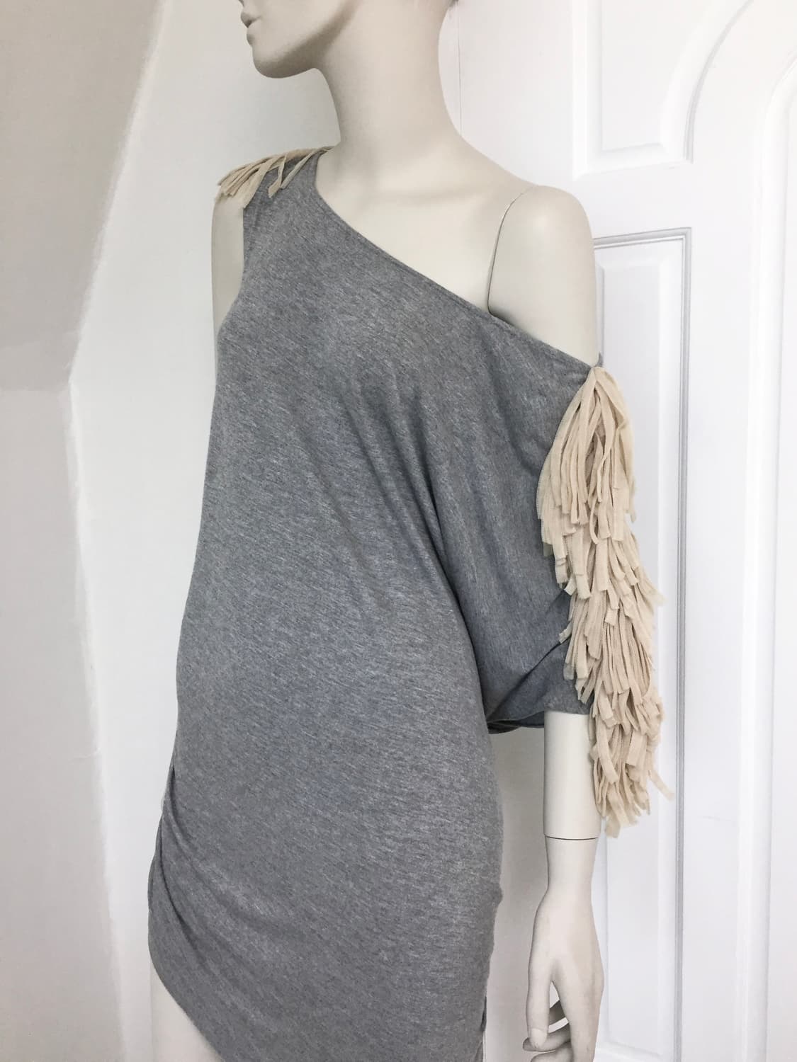 Gray Asymmetric Tassle Dress  상품이미지5
