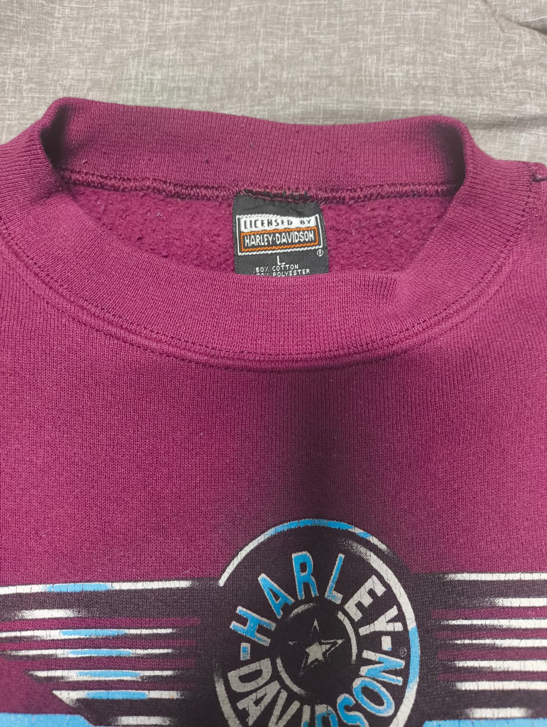 90s 할리데이비슨 스웻셔츠 퍼플 L 상품이미지2