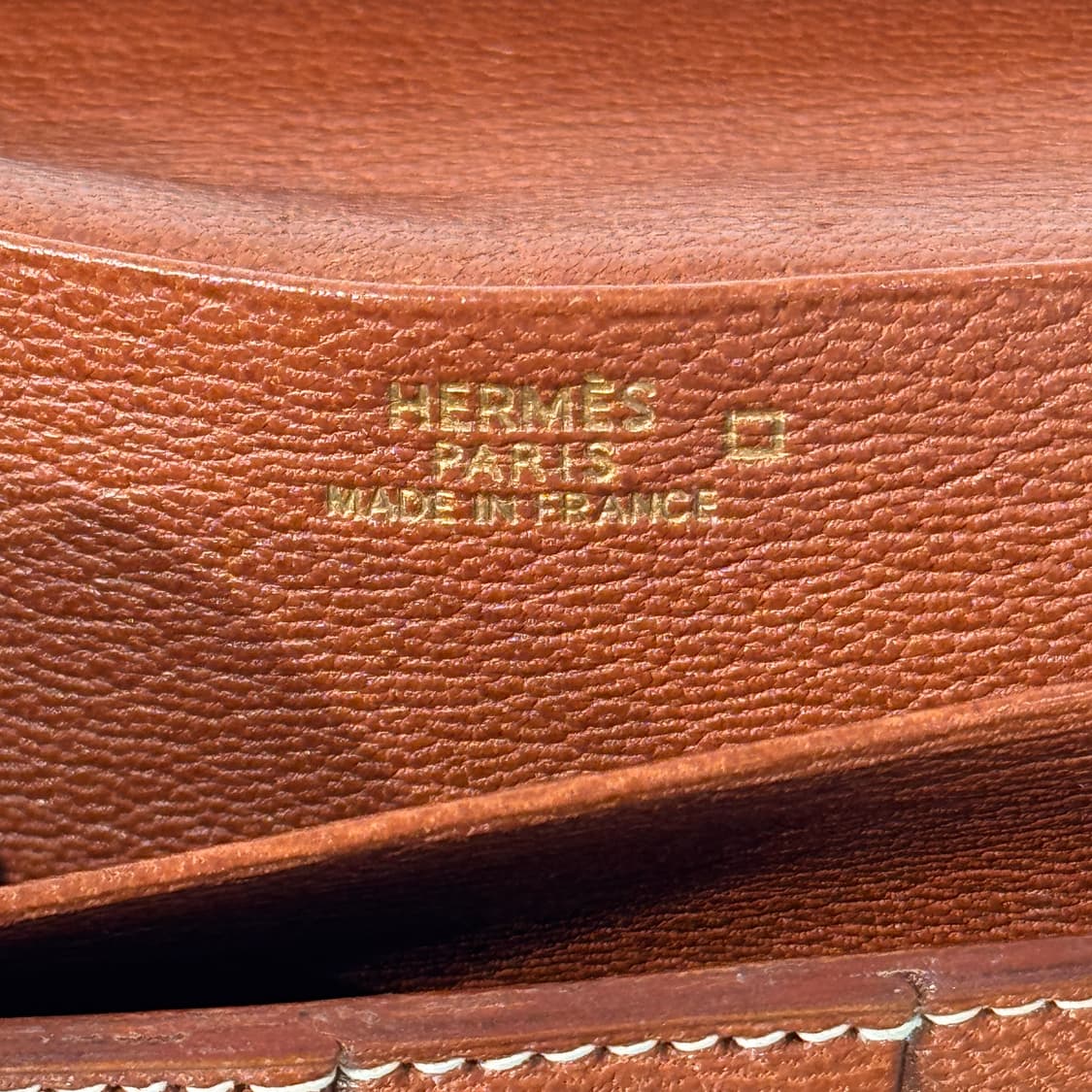 에르메스 와니 베안 장지갑 엘리게이터 브라운 골드  엘리게이터 상품이미지9