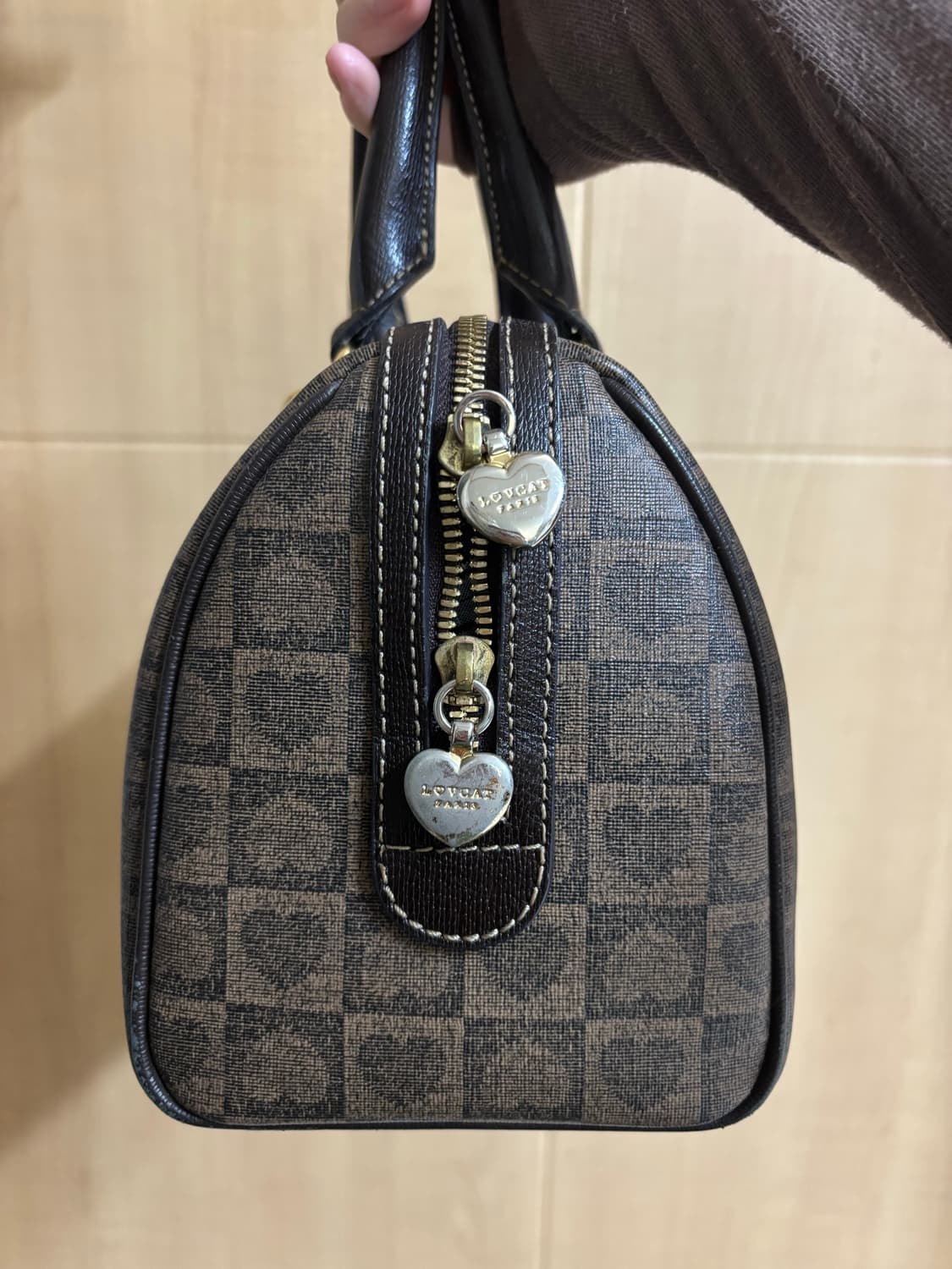 상태좋음) 러브캣 하트패턴 보스턴 토트백 상품이미지7