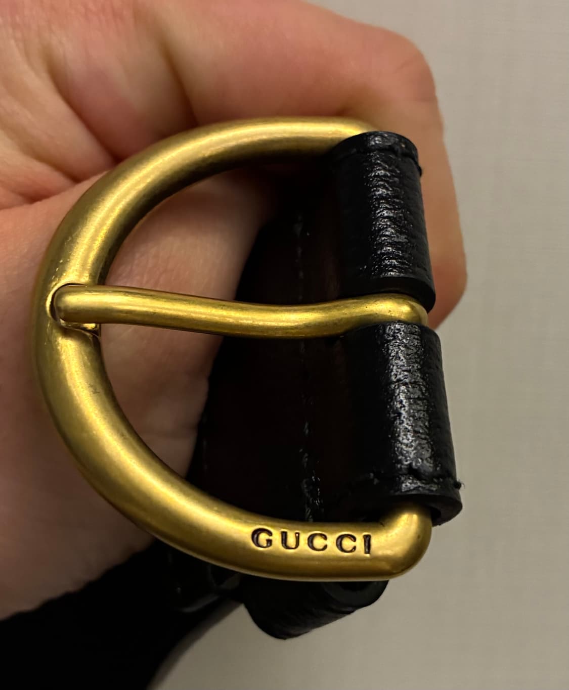 (S/80)GUCCI 구찌 그레인 레더 G버클 가죽벨트 블랙 우먼스 상품이미지8