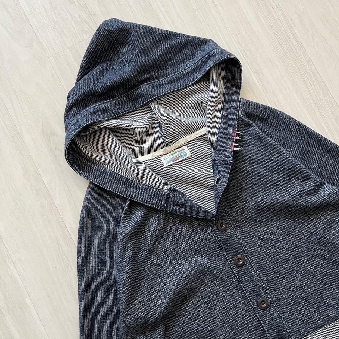 JPN . 재팬 빈티지 스트라이프포켓 버튼 후드 상품이미지6