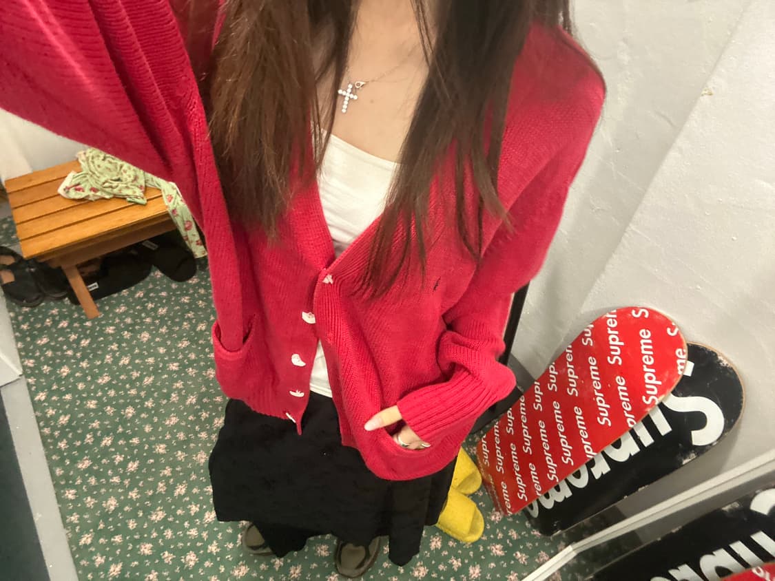 폴로 랄프로렌 가디건 레드 상품이미지4