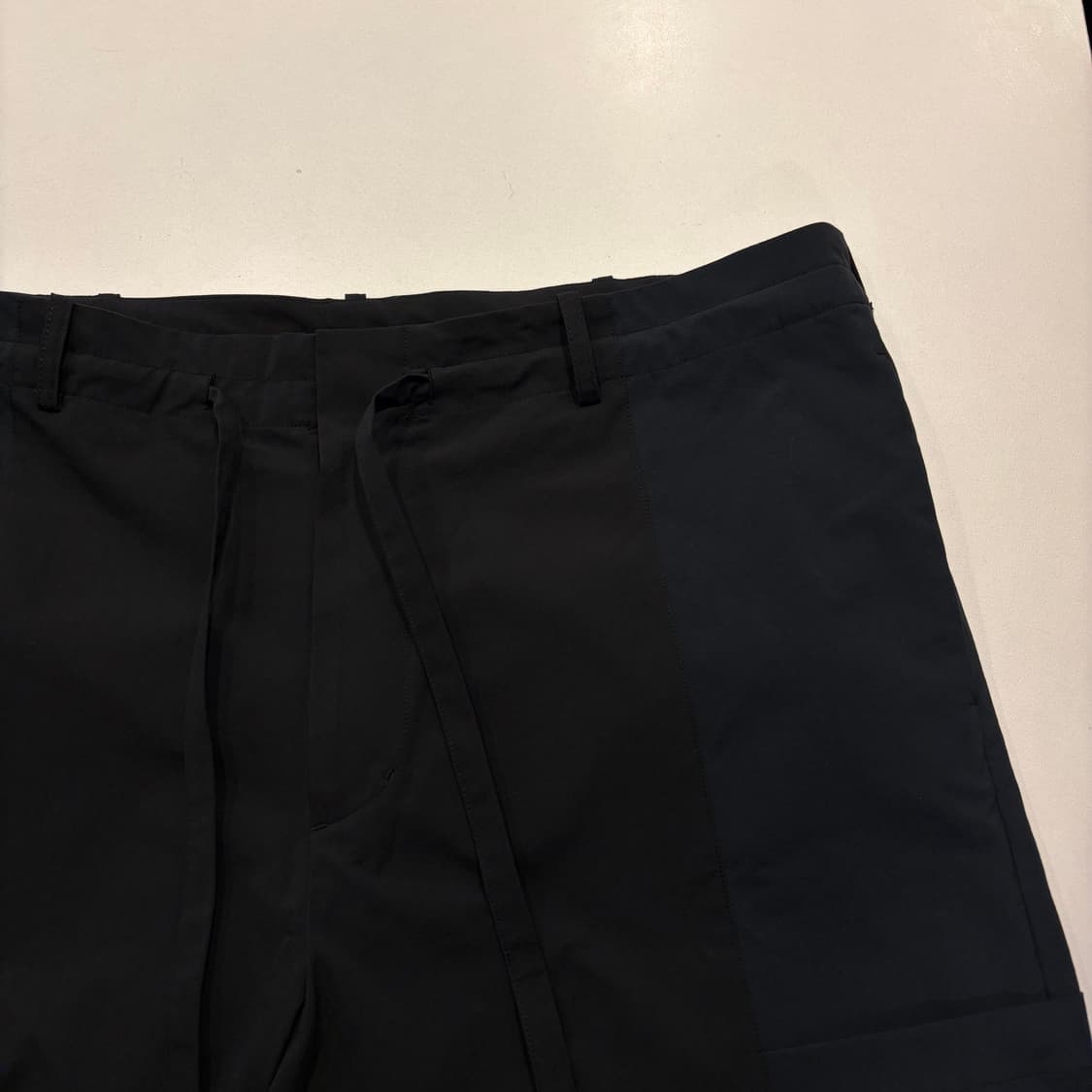 [L] YOUTH 유스 배색 폴리 와이드 팬츠 블랙 D319 상품이미지3