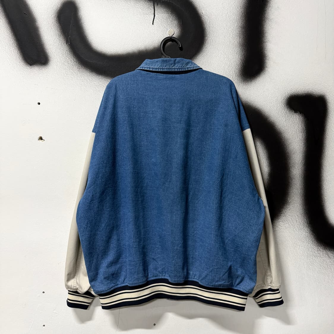 US Company 빅사이즈 올드스쿨 배색 데님 바시티 자켓 상품이미지2