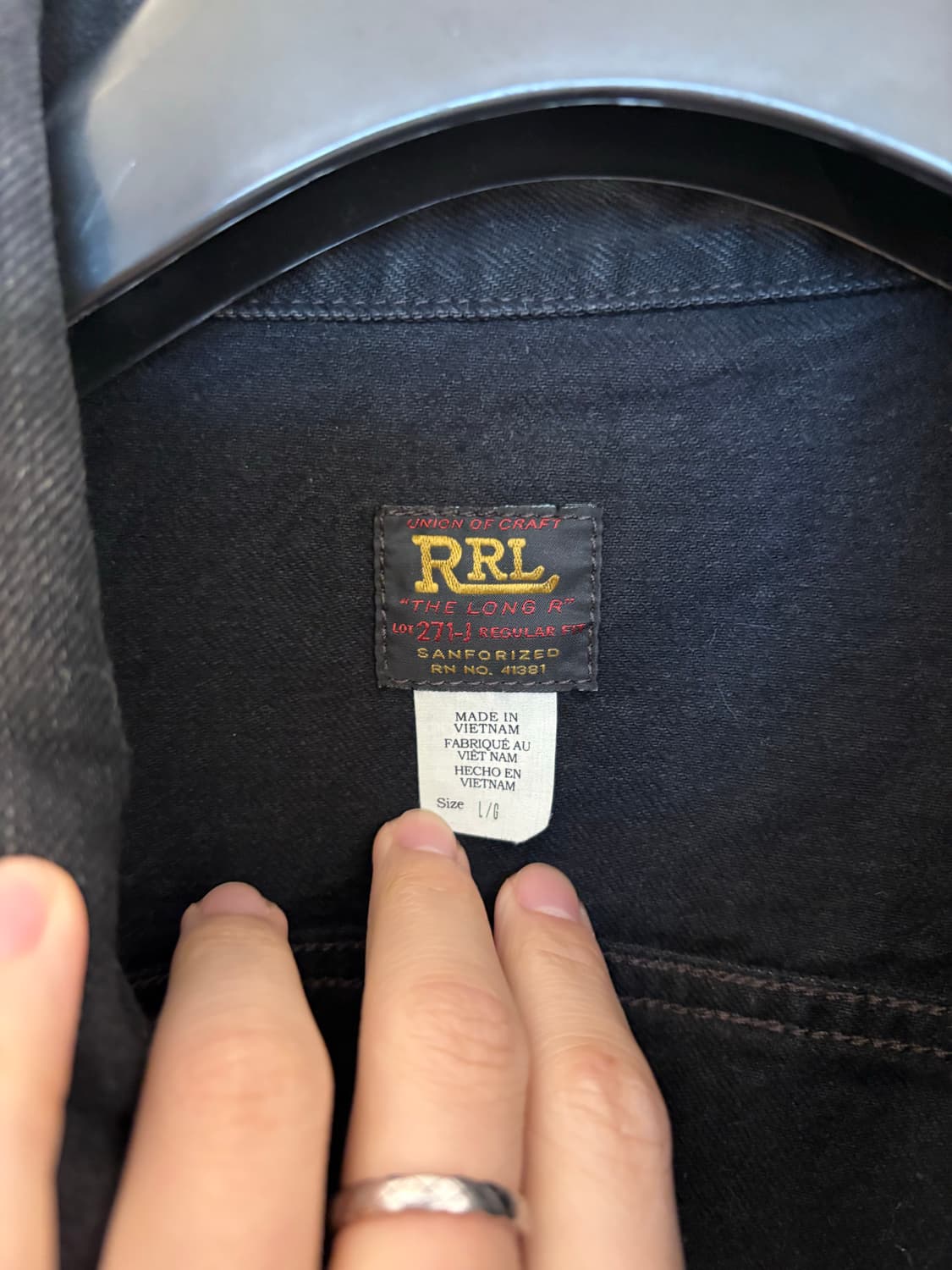 RRl 더블알엘 Lot271 흑청 베트남산 L 상품이미지3